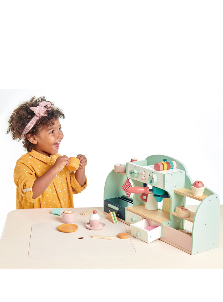 Childrens Pretend Wooden Mini Chef Cafe - Lifestyle Image 2