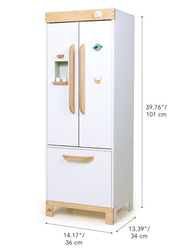 Childrens White Wooden Refrigerator Kitchen Toy - Dimensions Image