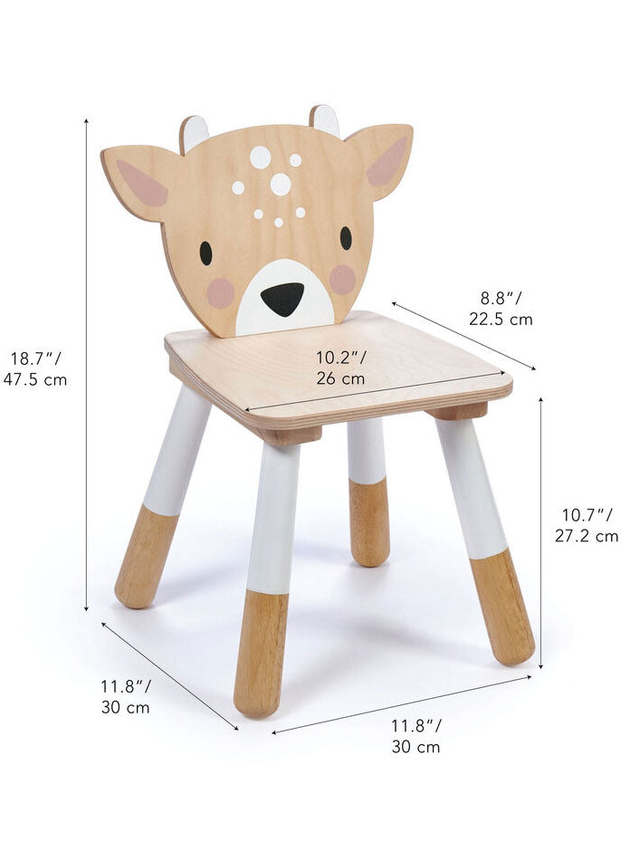 Childrens Wooden Forest Deer Chair - Dimension Image