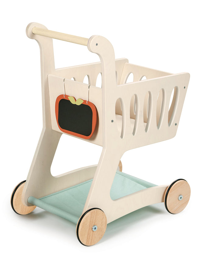 Childrens Wooden Shopping Trolley Top - Back Image
