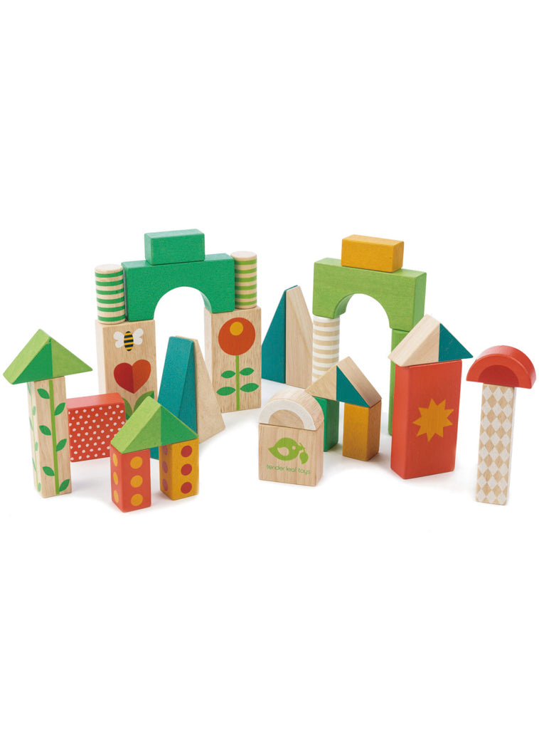 Childrens Wooden Wagon With Building Blocks - Alternate Image 1