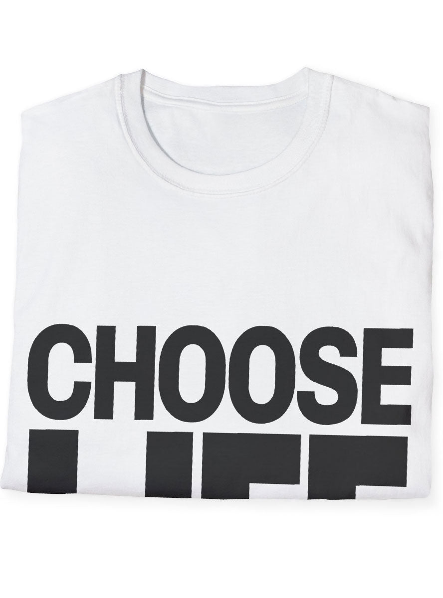 Mens Choose Life Wham 80s Costume Shirt - Folded Image