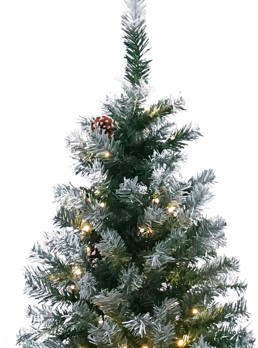 Christabelle 150cm Prelit Christmas Tree with Pine Cones and Snow Tipped - Close Image 1