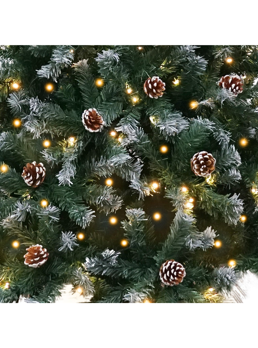 Christabelle 150cm Prelit Christmas Tree with Pine Cones and Snow Tipped - Close Image 3