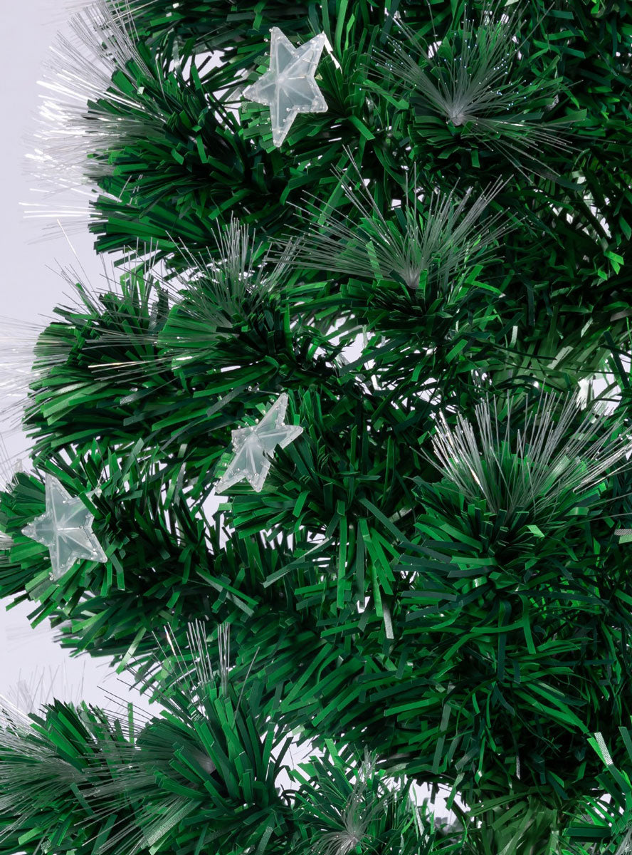 Christabelle Prelit Rainbow Fibre Optic Christmas Tree With Stars 210cm Close Image 2