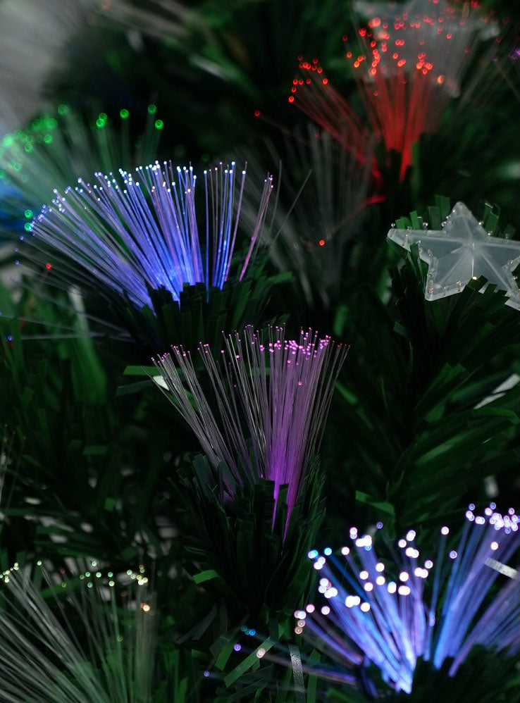 Christabelle Enchanted Prelit Rainbow Fibre Optic Christmas Tree With Stars 240cm Close Image 3
