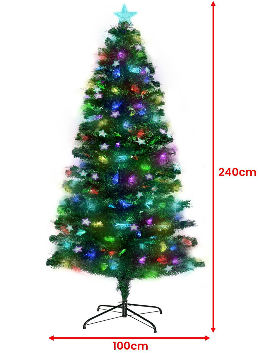 Christabelle Enchanted Prelit Rainbow Fibre Optic Christmas Tree With Stars 240cm Dimensions Image