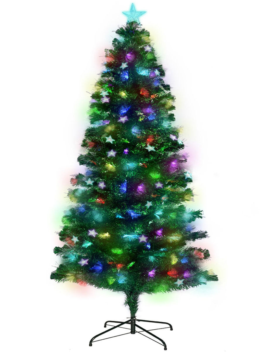 Christabelle Enchanted Prelit Rainbow Fibre Optic Christmas Tree With Stars 240cm Main Image