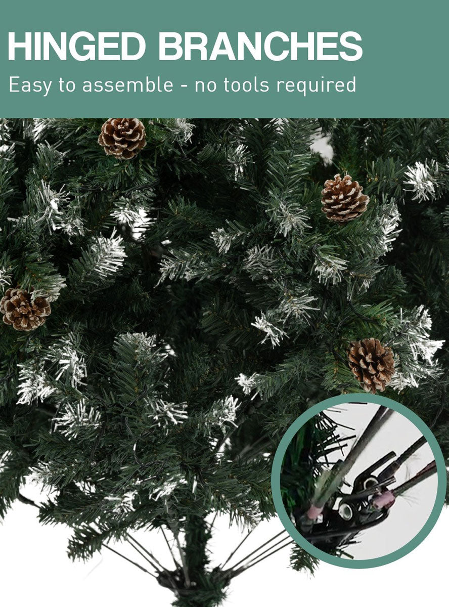 Christabelle Warm White Prelit Christmas Tree With Pinecone Decorations 270cm Information Image 2