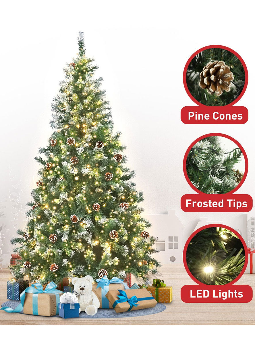 Christabelle Warm White Prelit Christmas Tree With Pinecone Decorations 270cm Information Image
