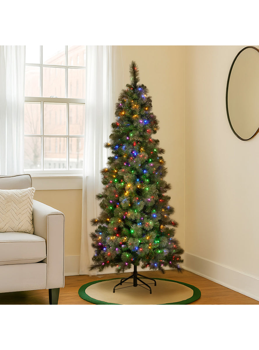 Christabelle Gold Glitter Prelit Pine Needle Christmas Tree - Alternate Image