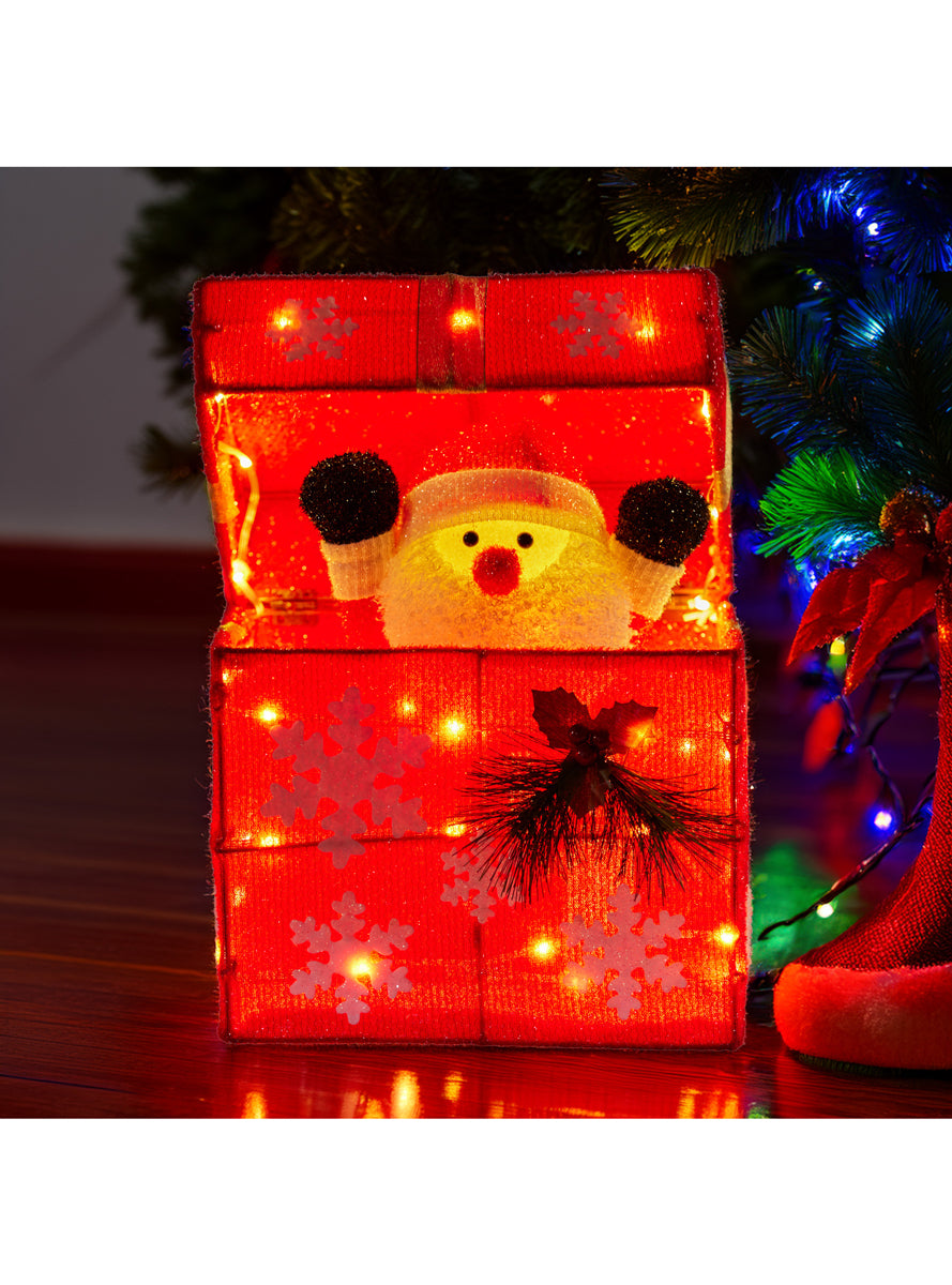 Christabelle Light Up LED Animated Santa in Box Christmas Decoration - Lifestyle Image