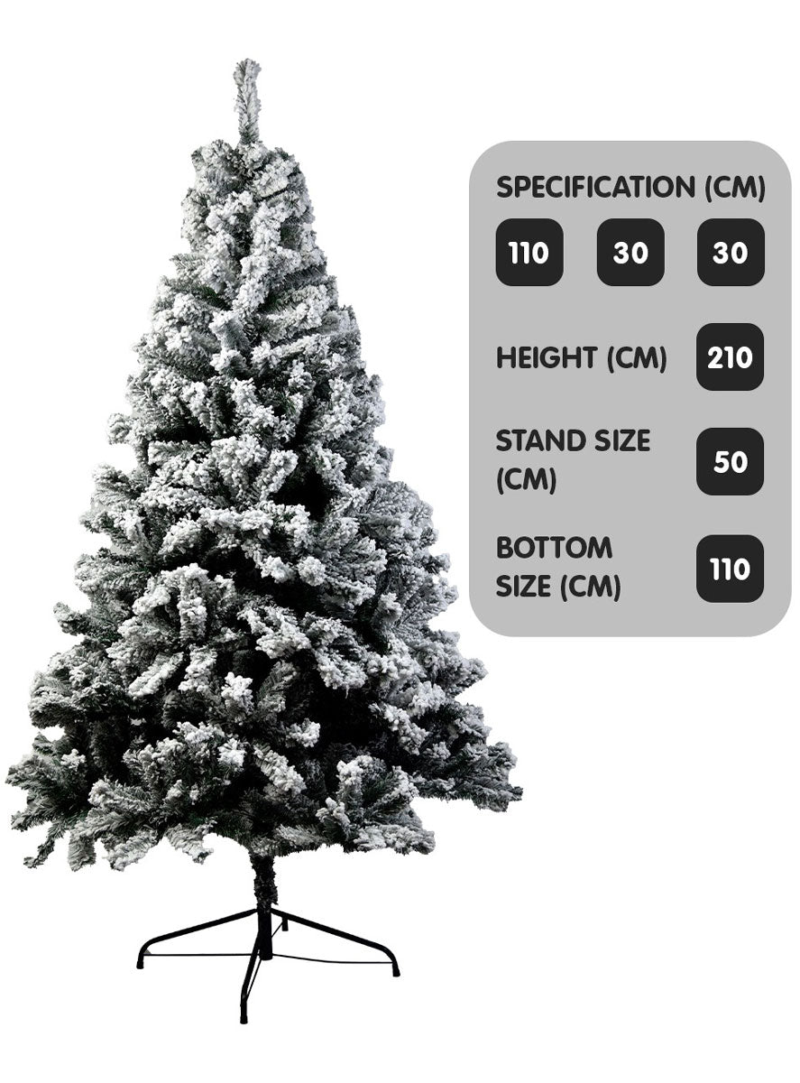 Christabelle Snow Tipped Christmas Tree 210cm Dimensions Image