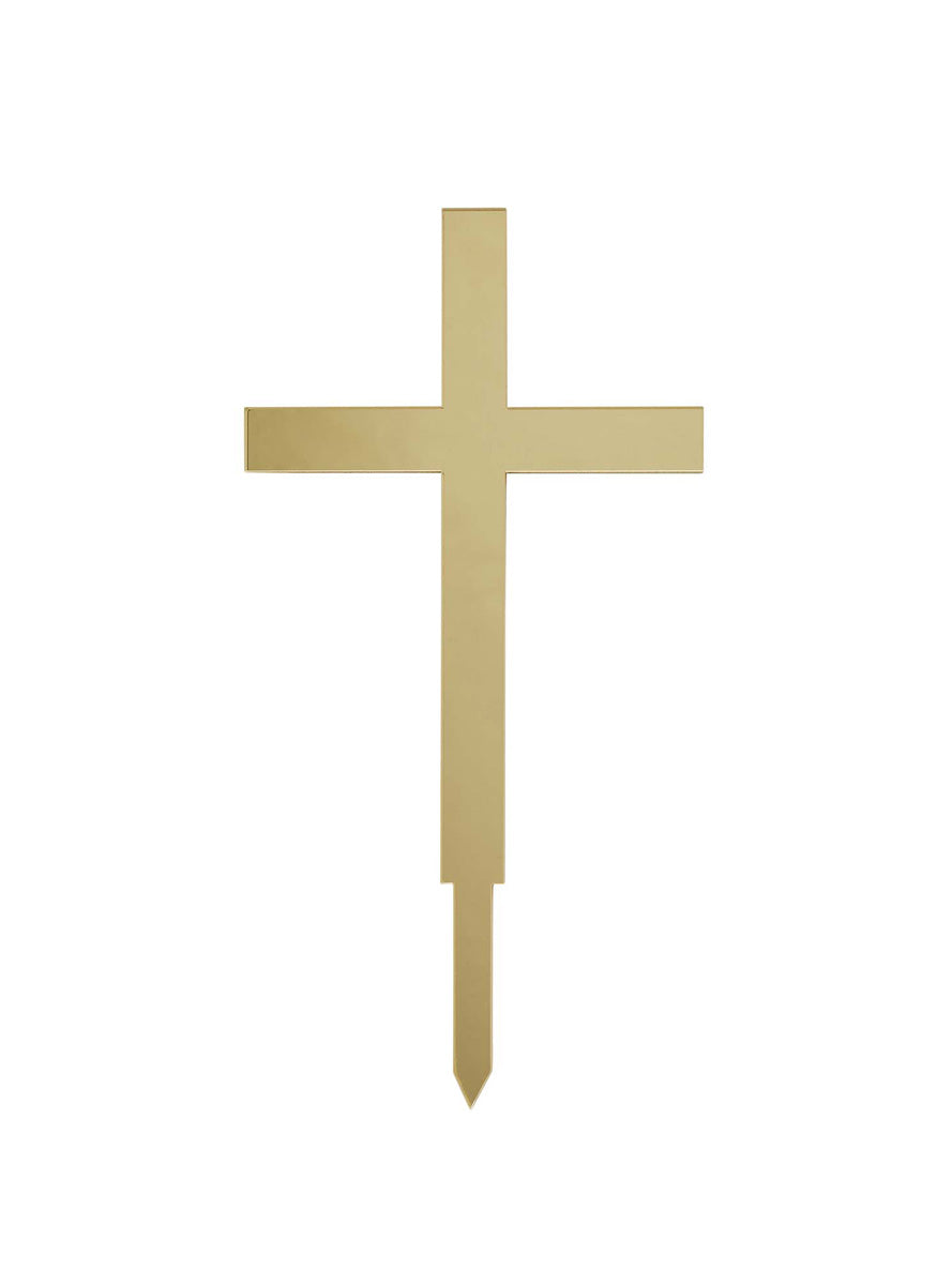 Christening 20cm Gold Cross Cake Topper - Alternative Image