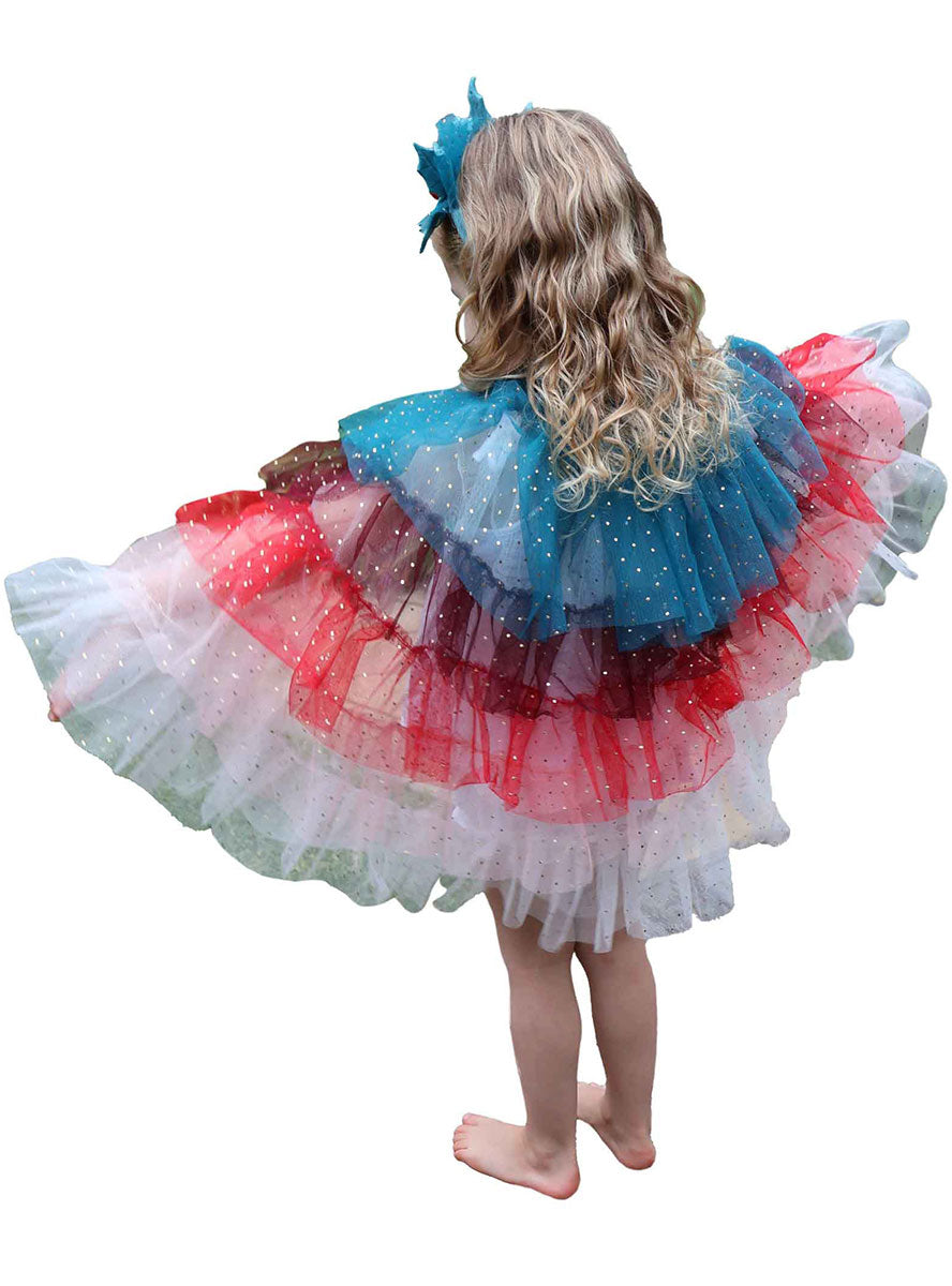 Christmas Layered Shimmer Cape For Girls - Main Image