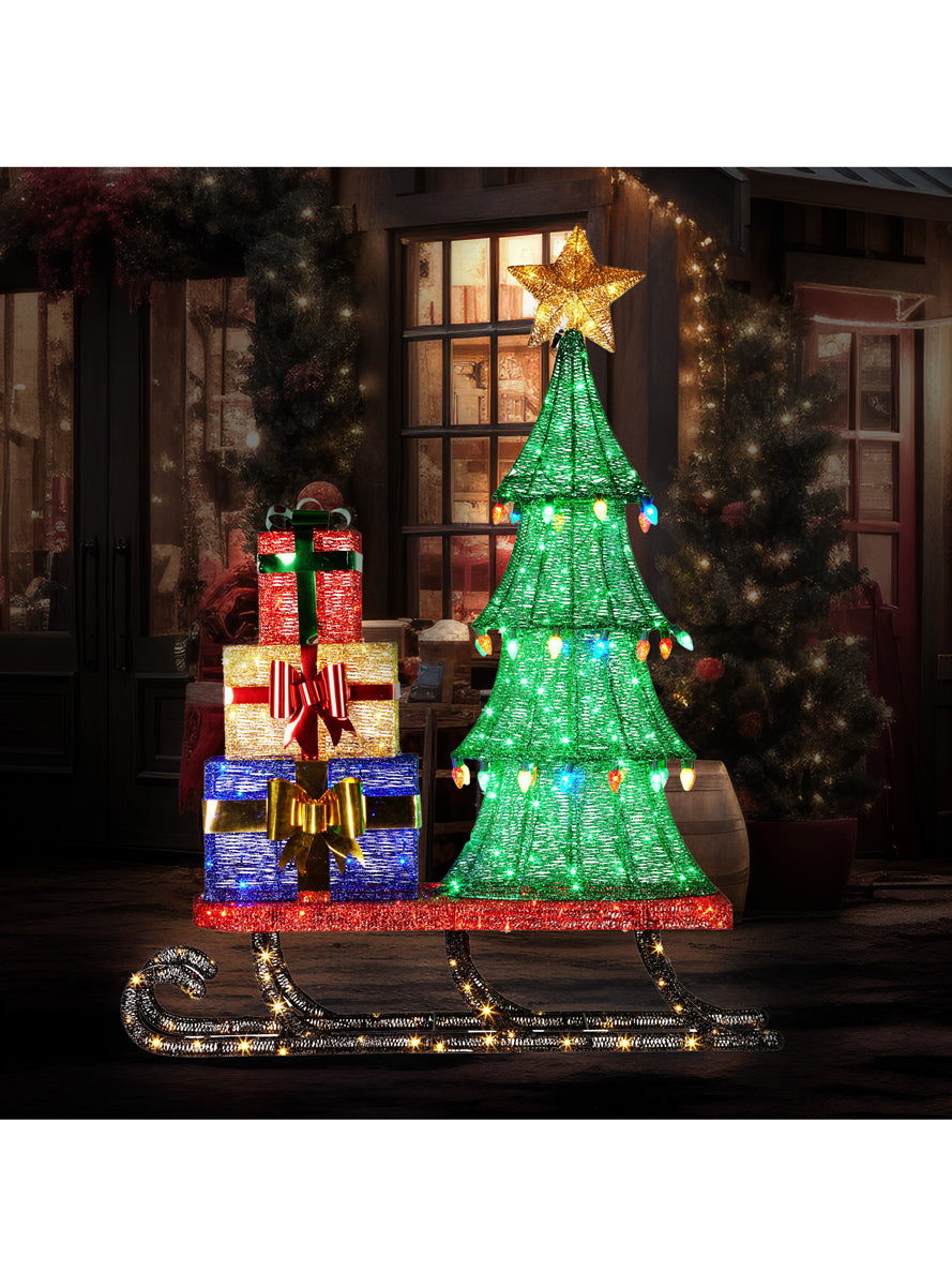 Christmas Tree on Sled 183cm Light Up Christmas Decoration - Alternate Image