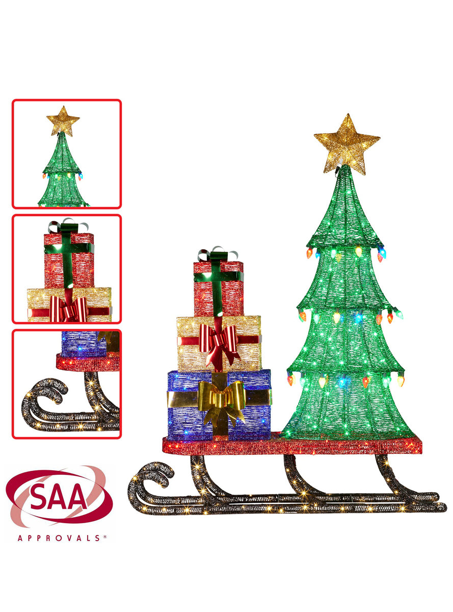 Christmas Tree on Sled 183cm Light Up Christmas Decoration - Info Image 2