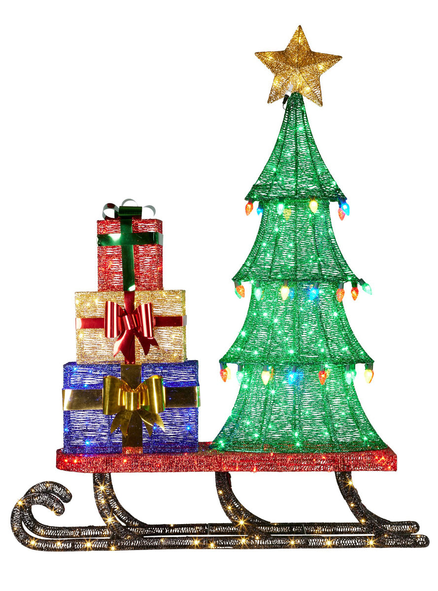 Christmas Tree on Sled 183cm Light Up Christmas Decoration - Main Image