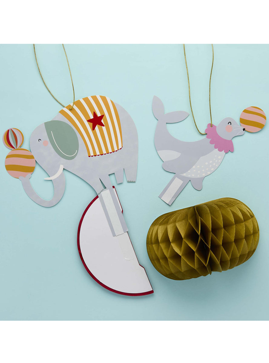 Circus Party 2 Pack Honeycomb Decorations — Lifestyle Image 2
