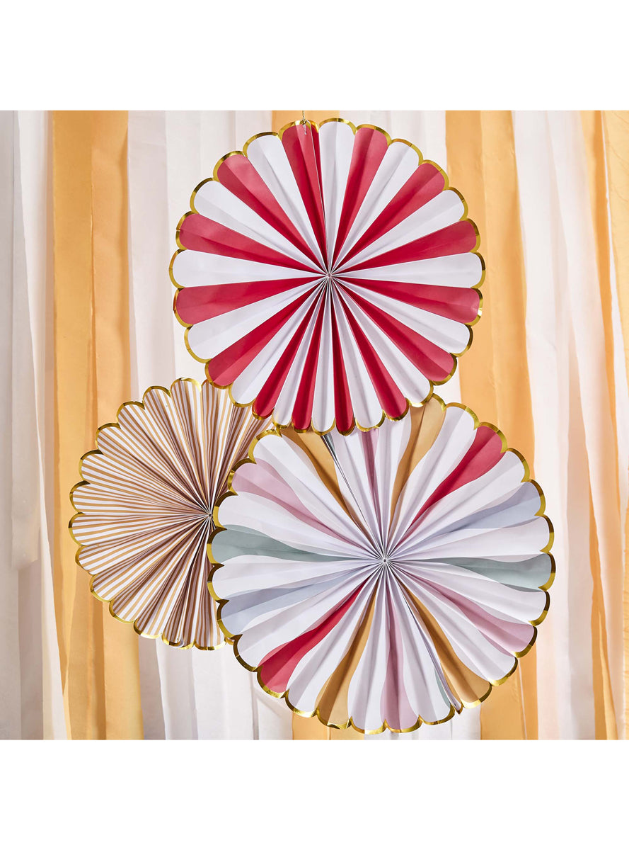 Circus Party 3 Pack Hanging Fan Decorations — Lifestyle Image