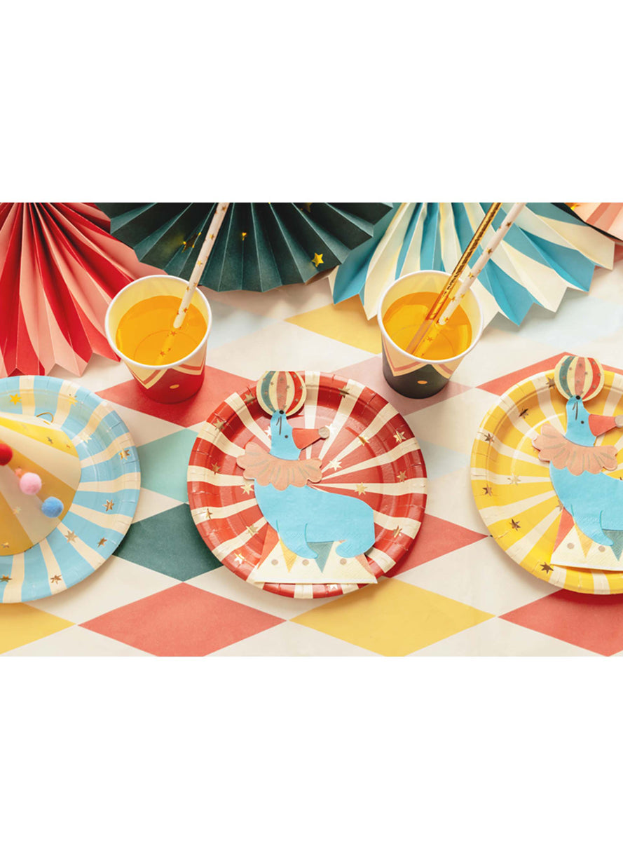 Circus Party Diamond Print 180cm Paper Table Cover — Lifestyle Image 1