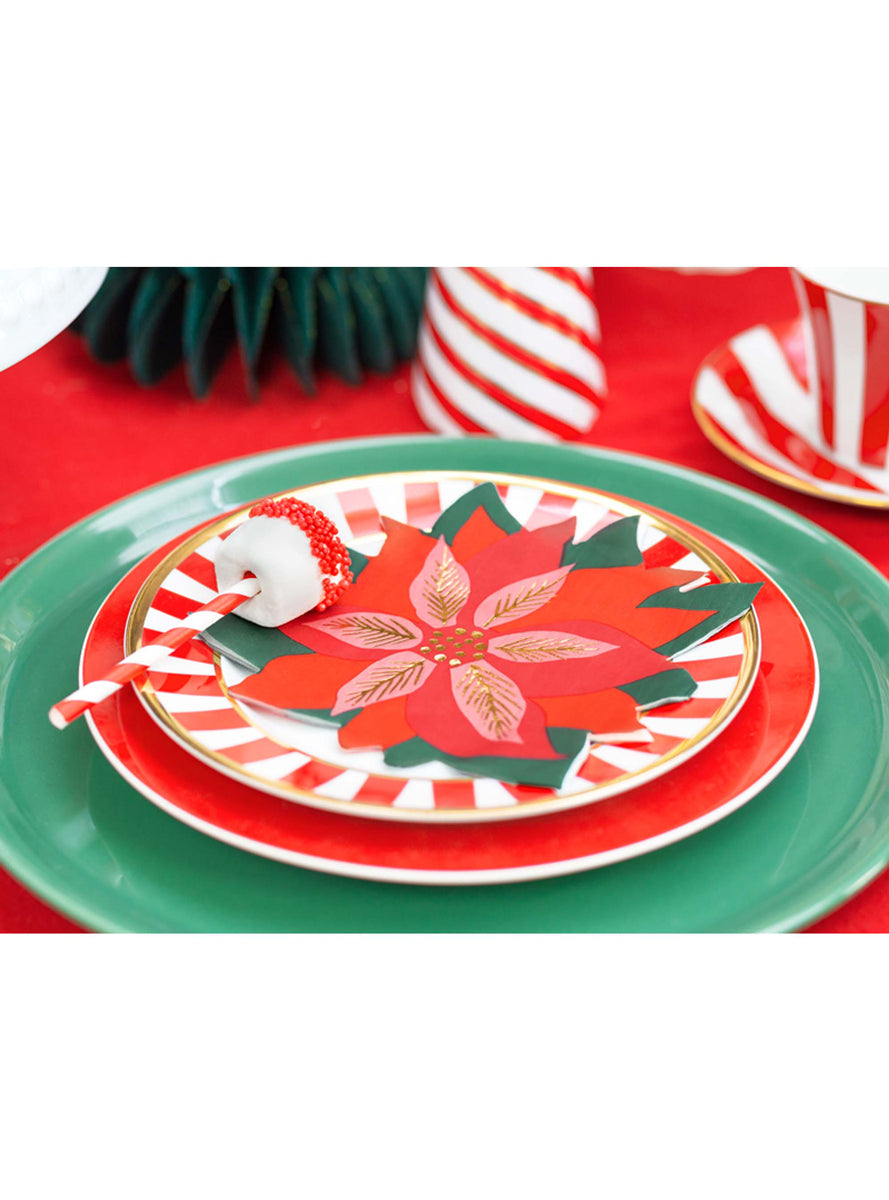Poinsettia Christmas Napkins - Lifestyle Image