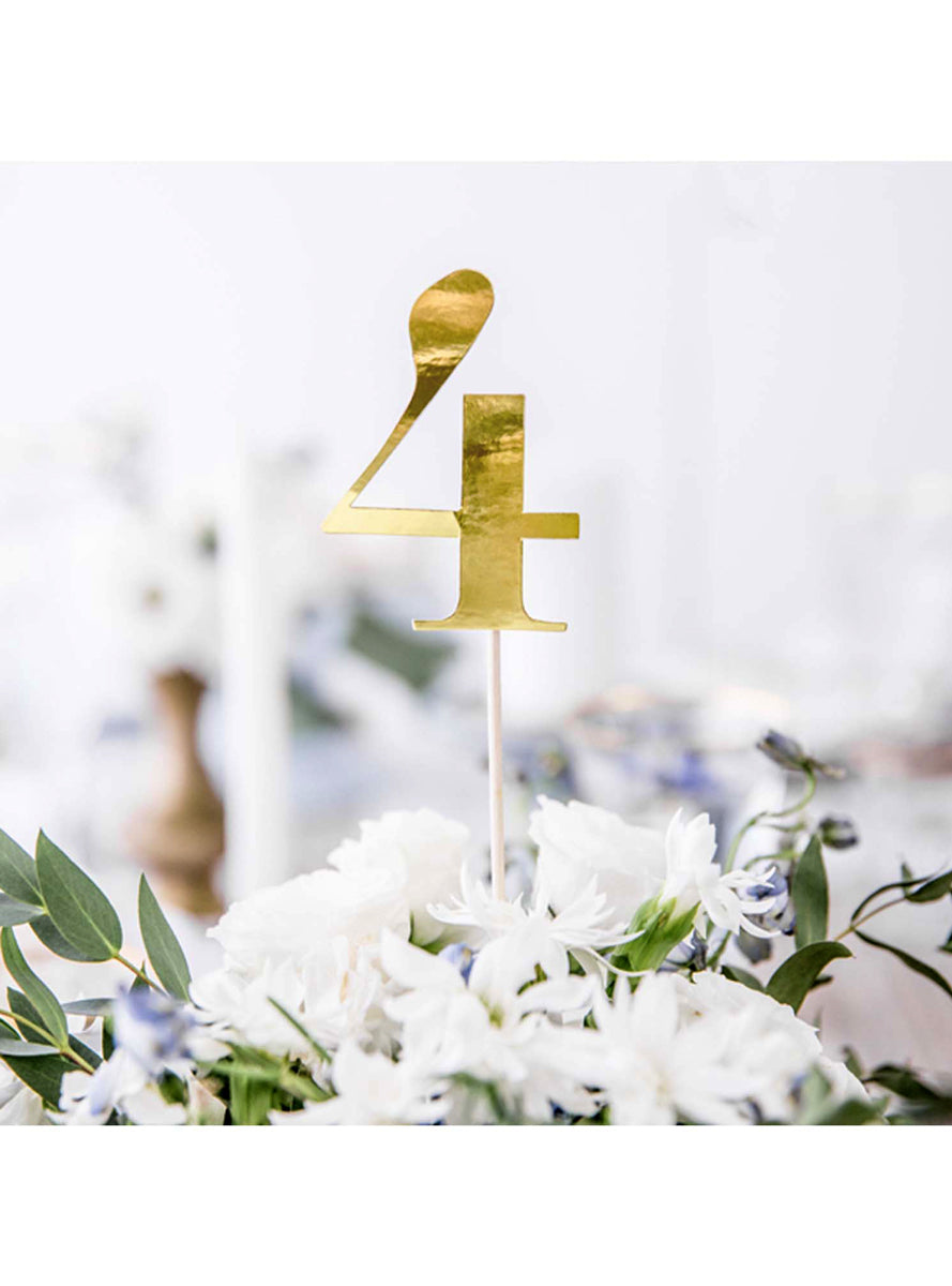 Classic Gold 11 Piece Paper Table Numbers — Lifestyle Image 4