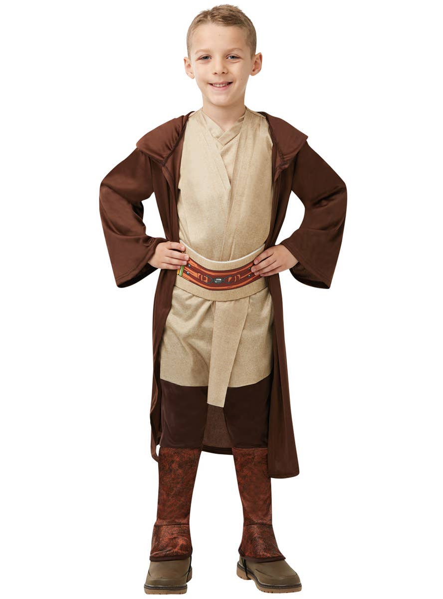 Image of Star Wars Boys Hooded Brown Jedi Costume Robe - Main Image