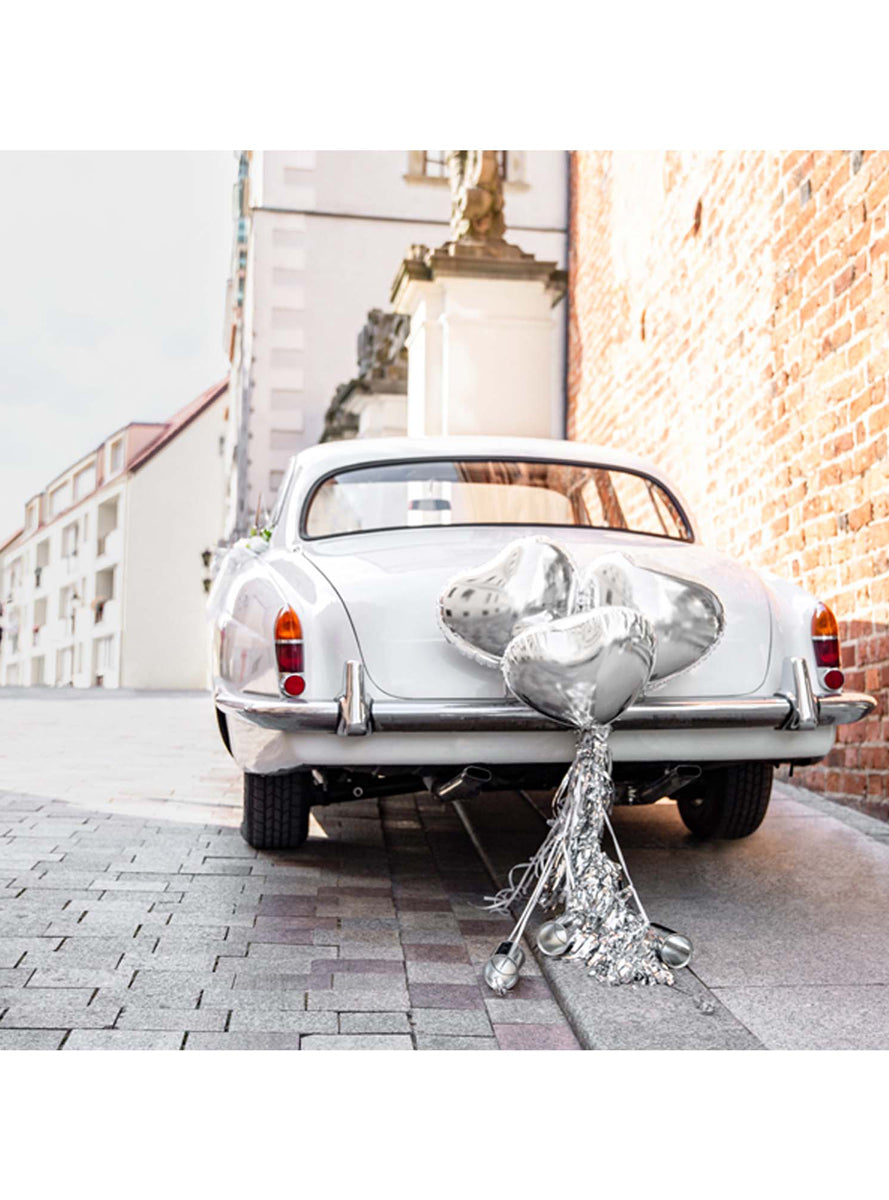 Classic Wedding Silver Foil Car Decorating Kit - Main Image