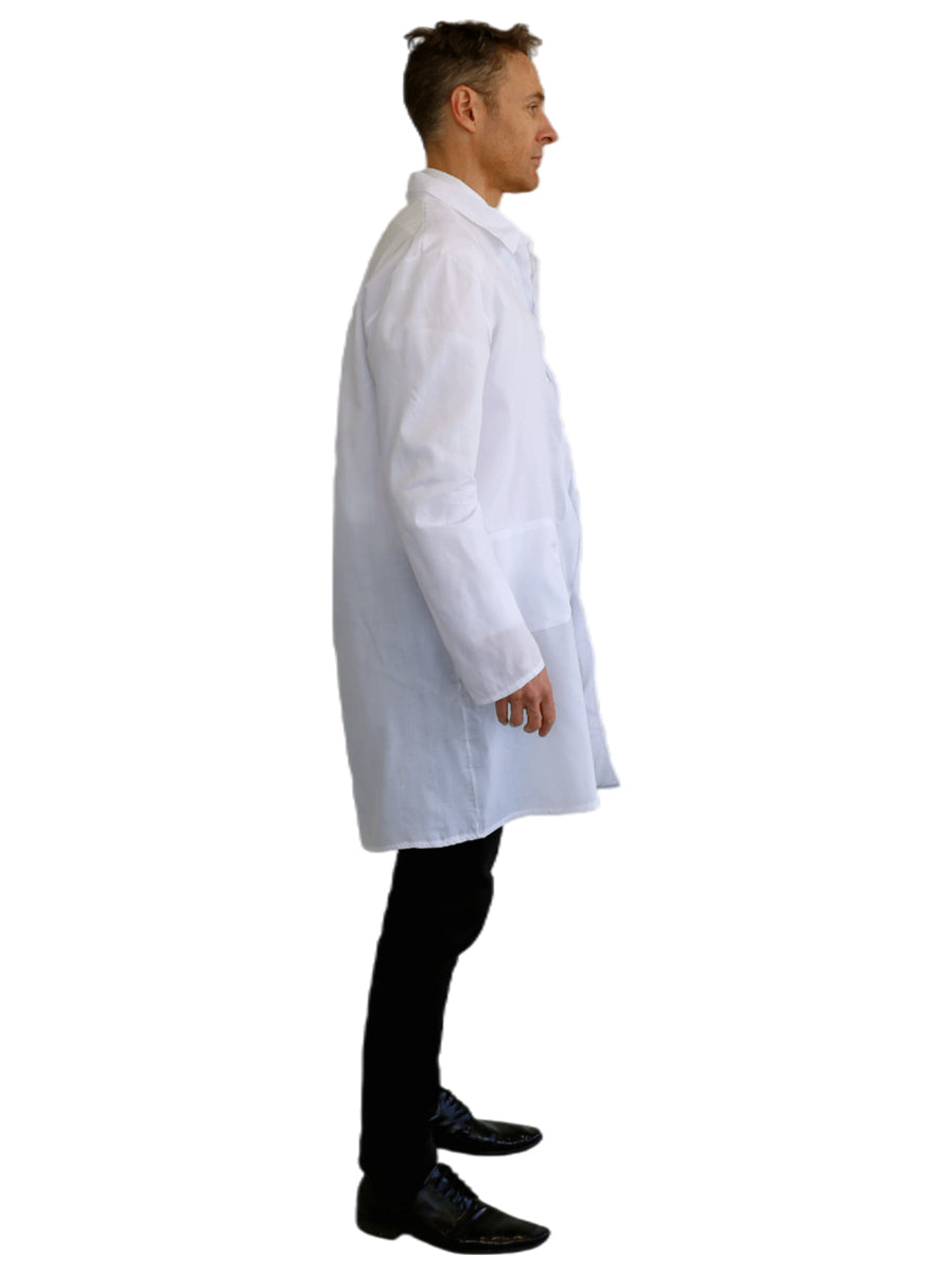 Mens White Doctor Lab Coat Plus Size Costume - Side Image