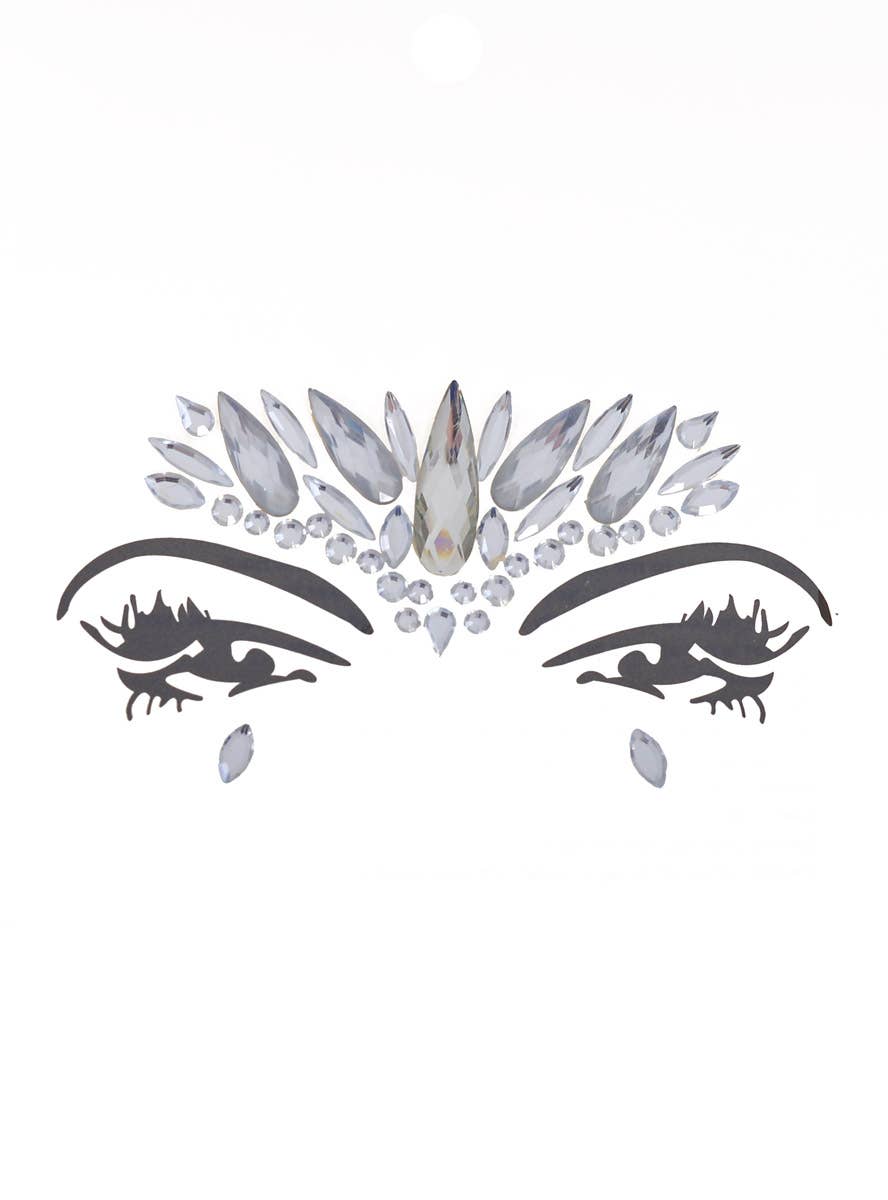 Image of Stick-On Dazzling Silver Diamante Festival Face Jewels