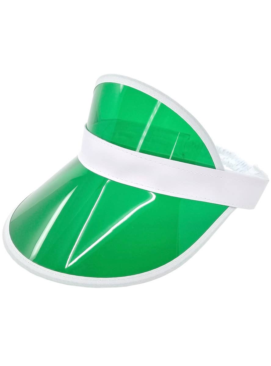 Image of Clear Green Sports Visor Costume Hat