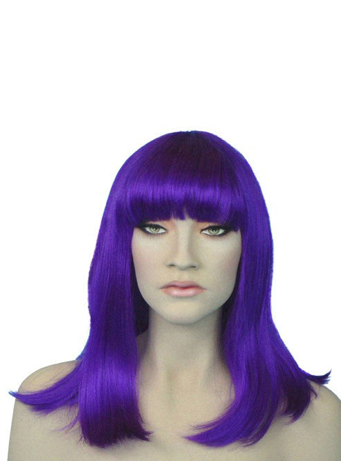 Womens Electric Purple Cleo Costume Wig With Fringe