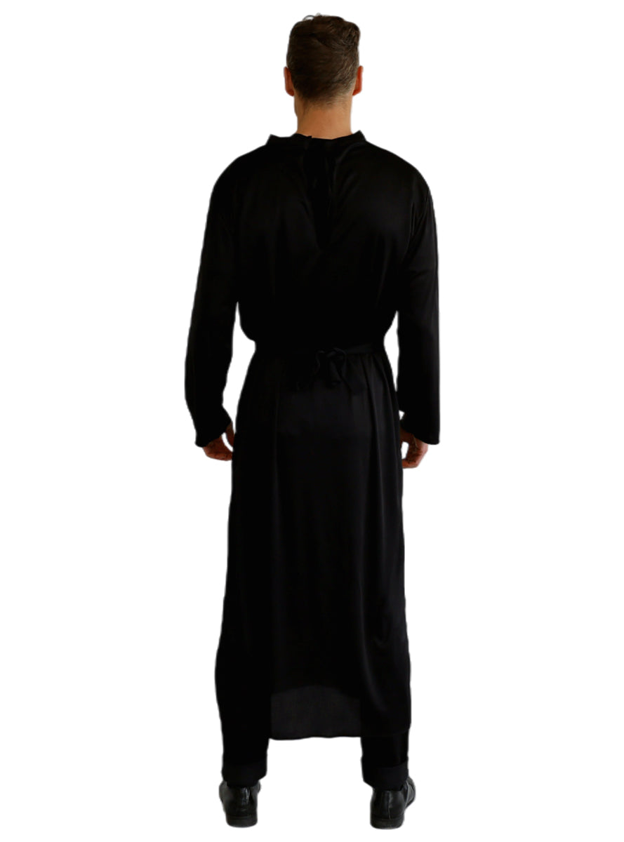 Classic Black Priest Men's Costume - Back Image