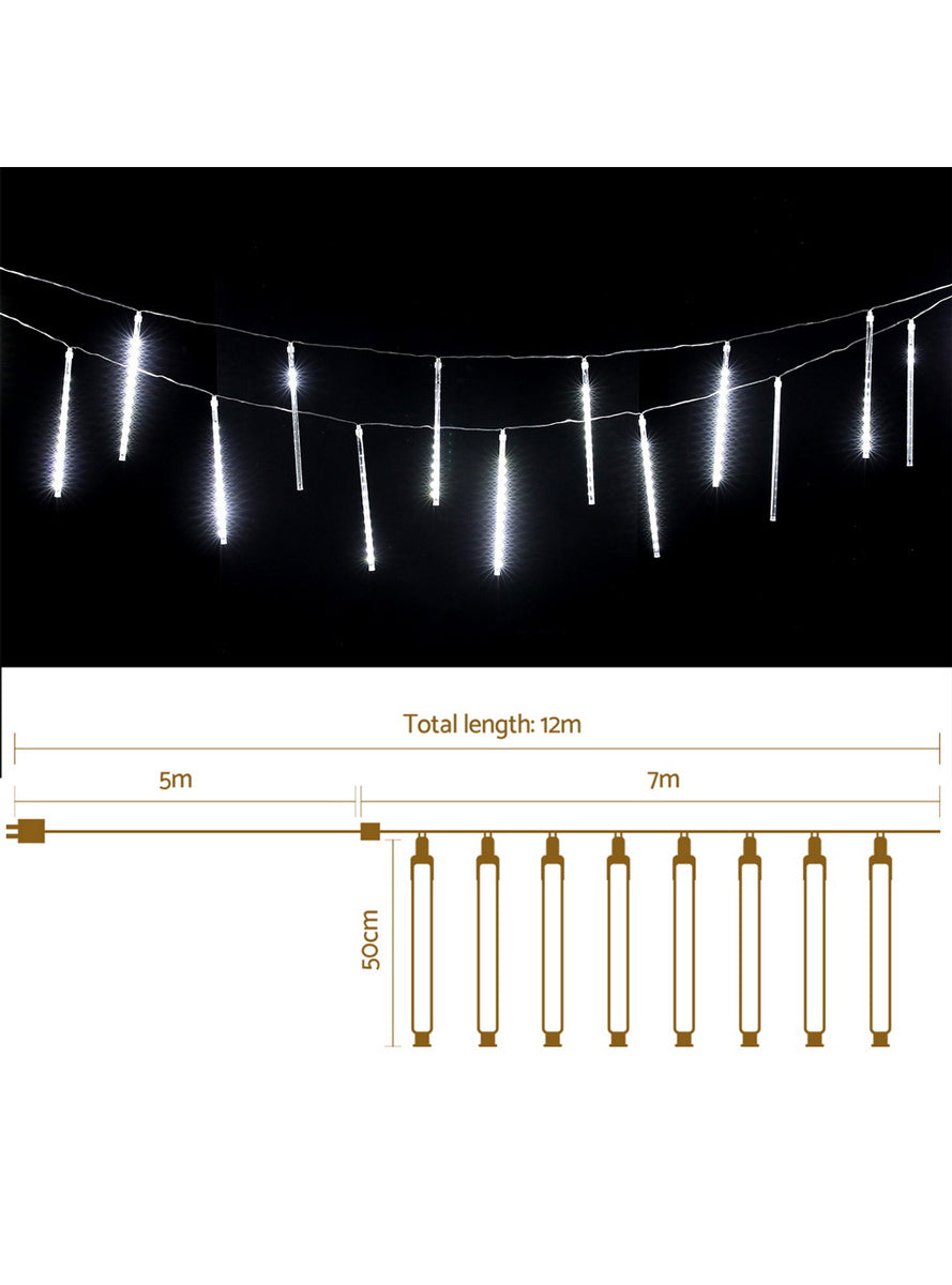 Cool White 7 Metre Falling Meteor Icicle Christmas Lights - Dimensions Image