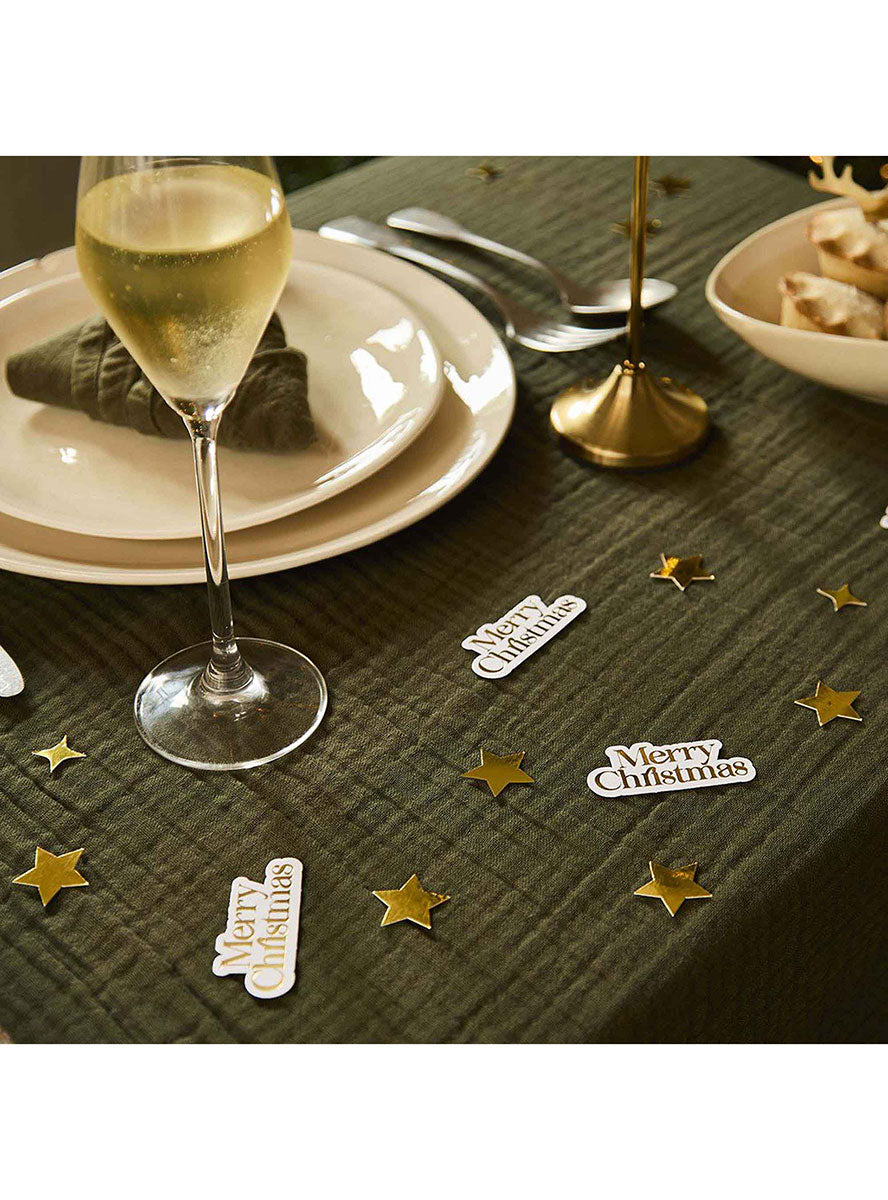 White And Gold Cosy Christmas Table Scatters – Lifestyle Image 2