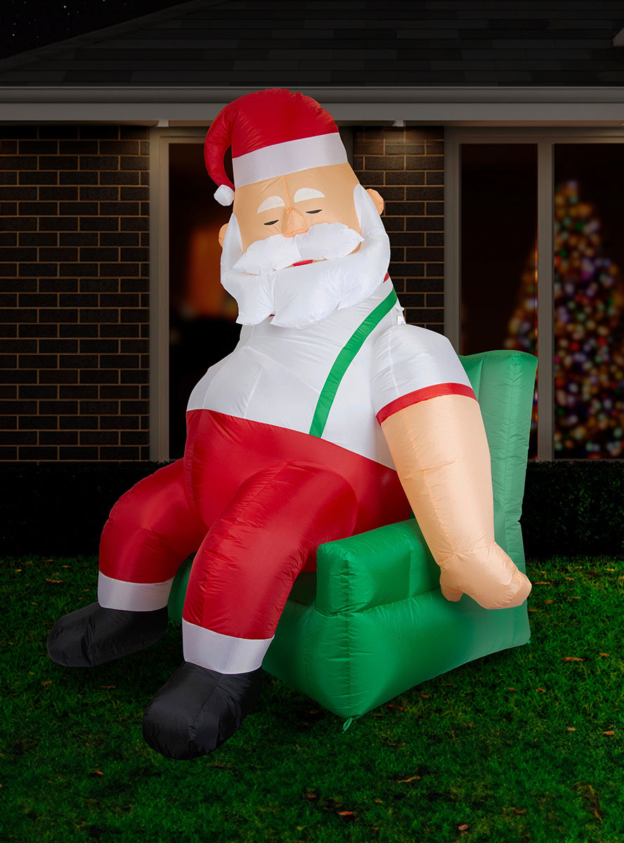 Couch Potato Santa 190cm Air Powered Inflatable Christmas Decoration - Alternate Image 2