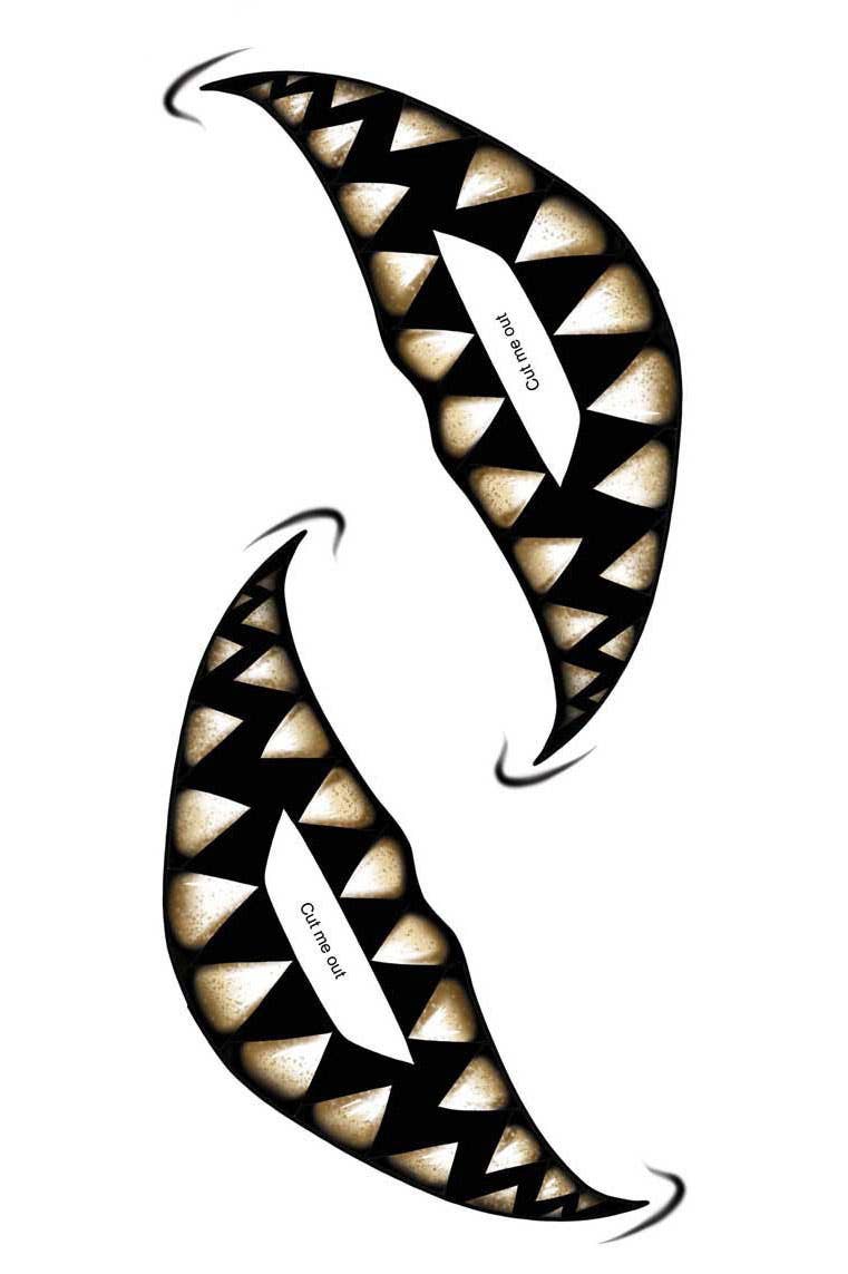 Big Cheshire Mouth Temporary Halloween Tattoo Alternative Image