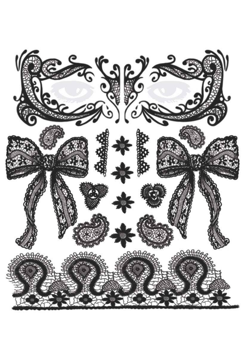 Lace Face Temporary Tattoo Makeup Alternative Image