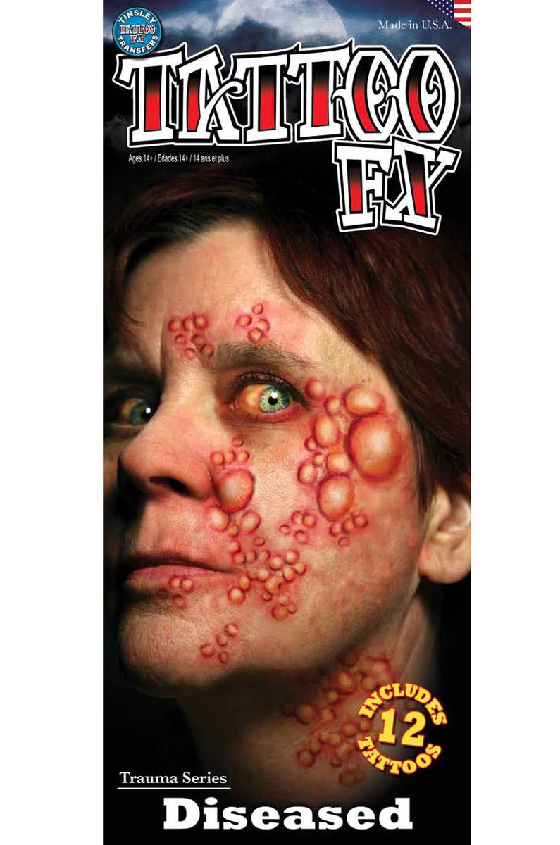 Diseased Skin Creepy Temporary Tattoo Main Image