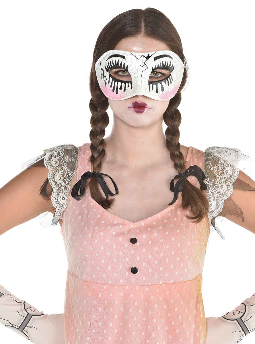 Broken Doll Halloween Masquerade Mask - Main Image
