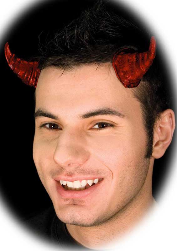 Red Latex Goat Horns Costume Headpiece - Alternative Image