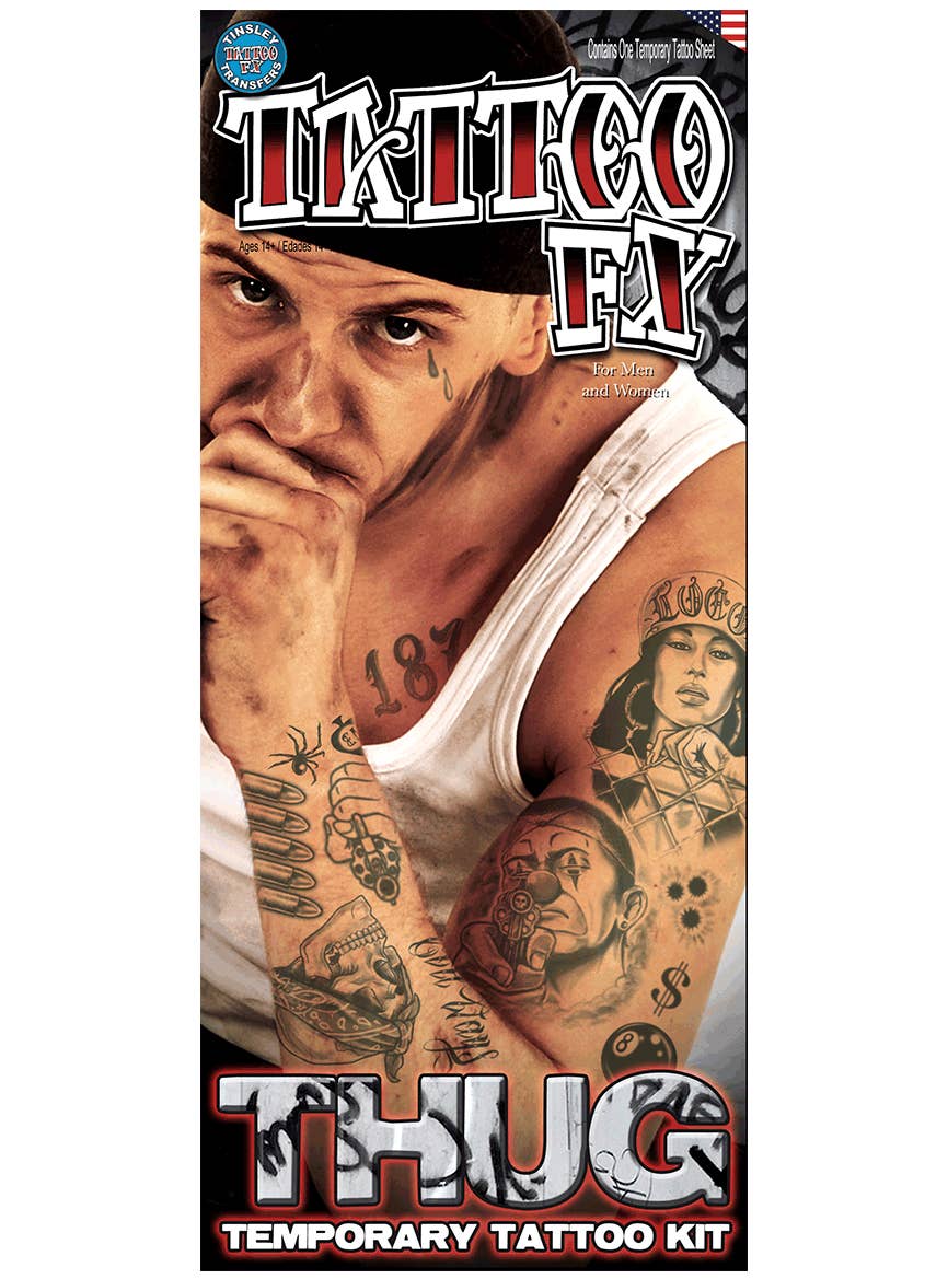 Tinsley Transfers Prison Thug Temporary Tattoo Sheet - Main Image