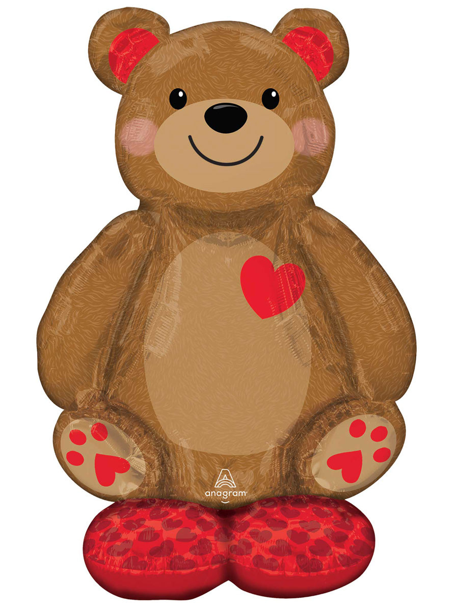 Cuddly Teddy Bear 121cm Air Fill Standing Arloonz Balloon - Main Image