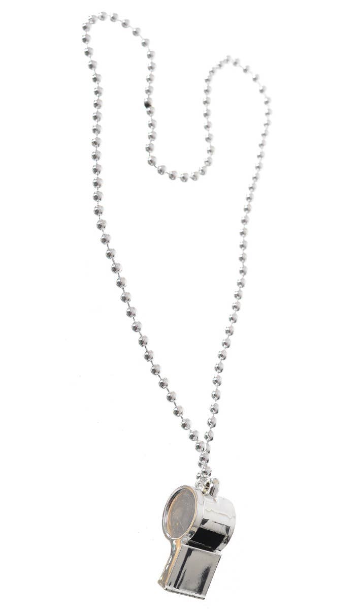 Image of Adults Silver Whistle Necklace Party Costume Accessory