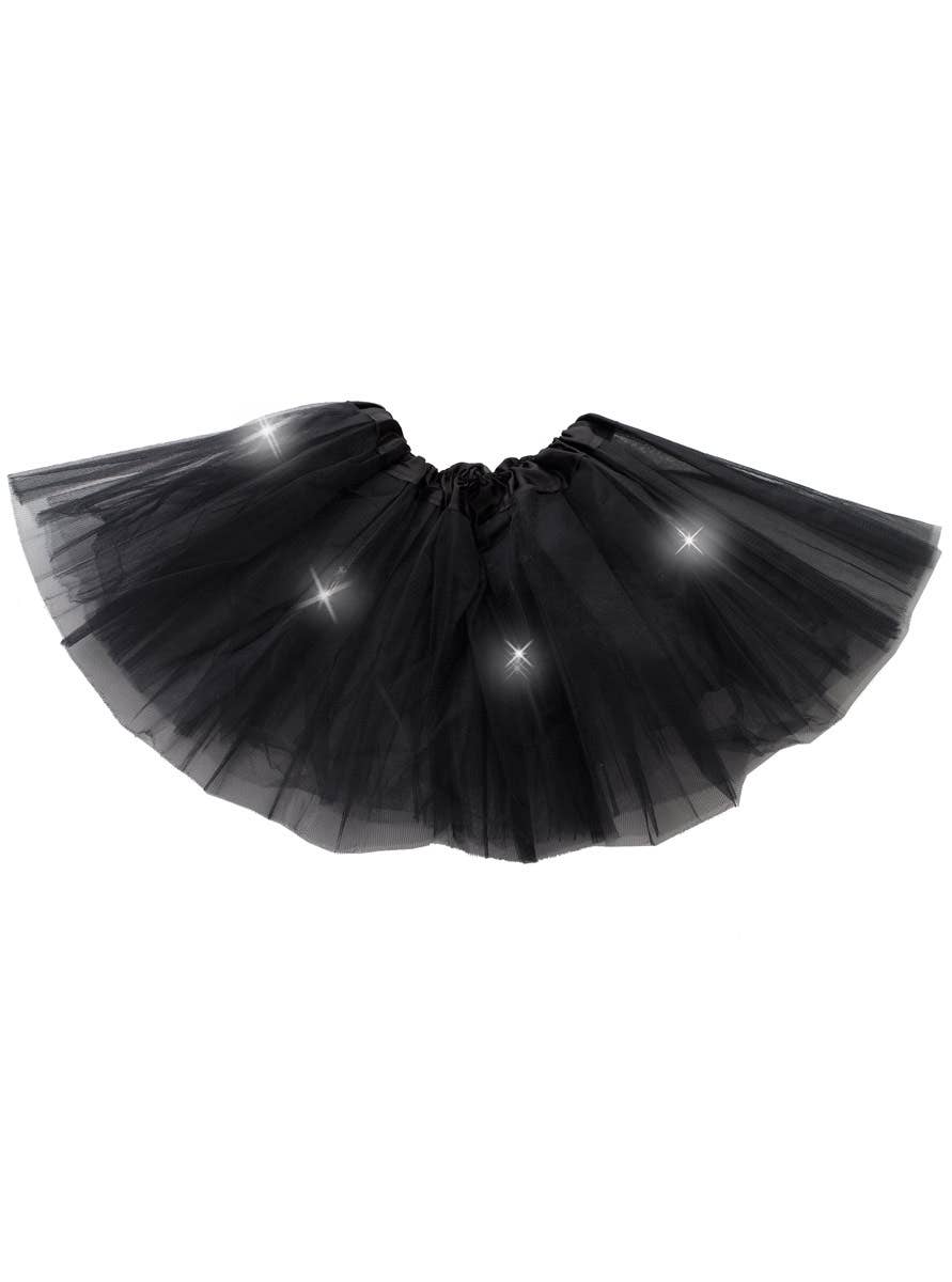 Image of Layered Mesh Girls Black Light Up Costume Tutu
