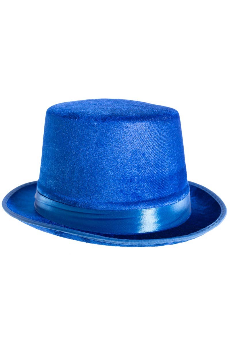 Image of Velvet Blue Adults Costume Top Hat - Main Photo