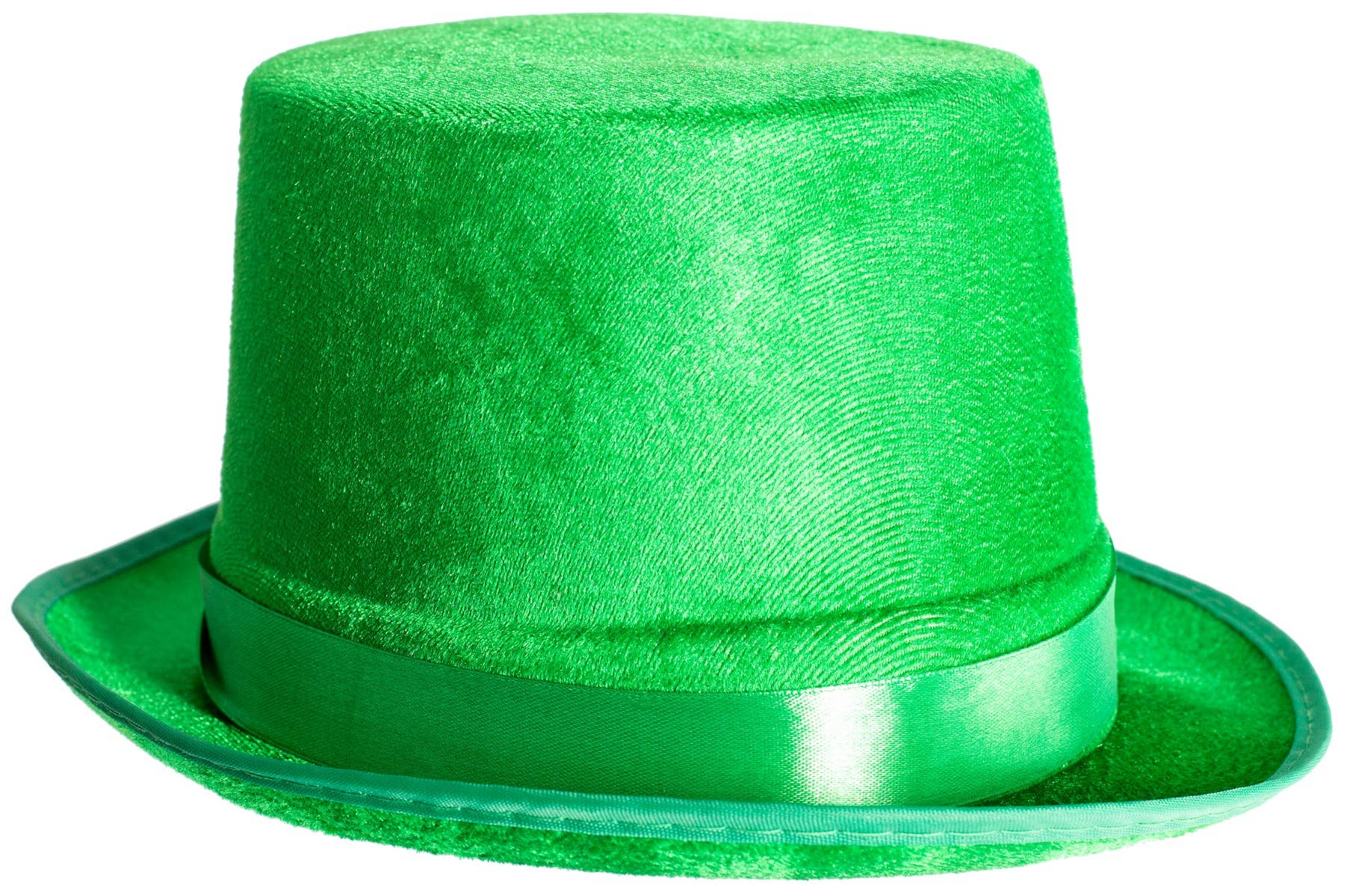 Image of Velvet Green St Patricks Day Costume Top Hat - Close Up