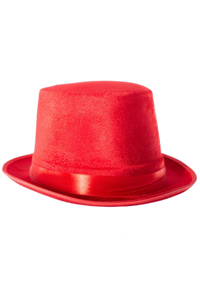 Image of Velvet Red Adults Costume Top Hat - Main Photo