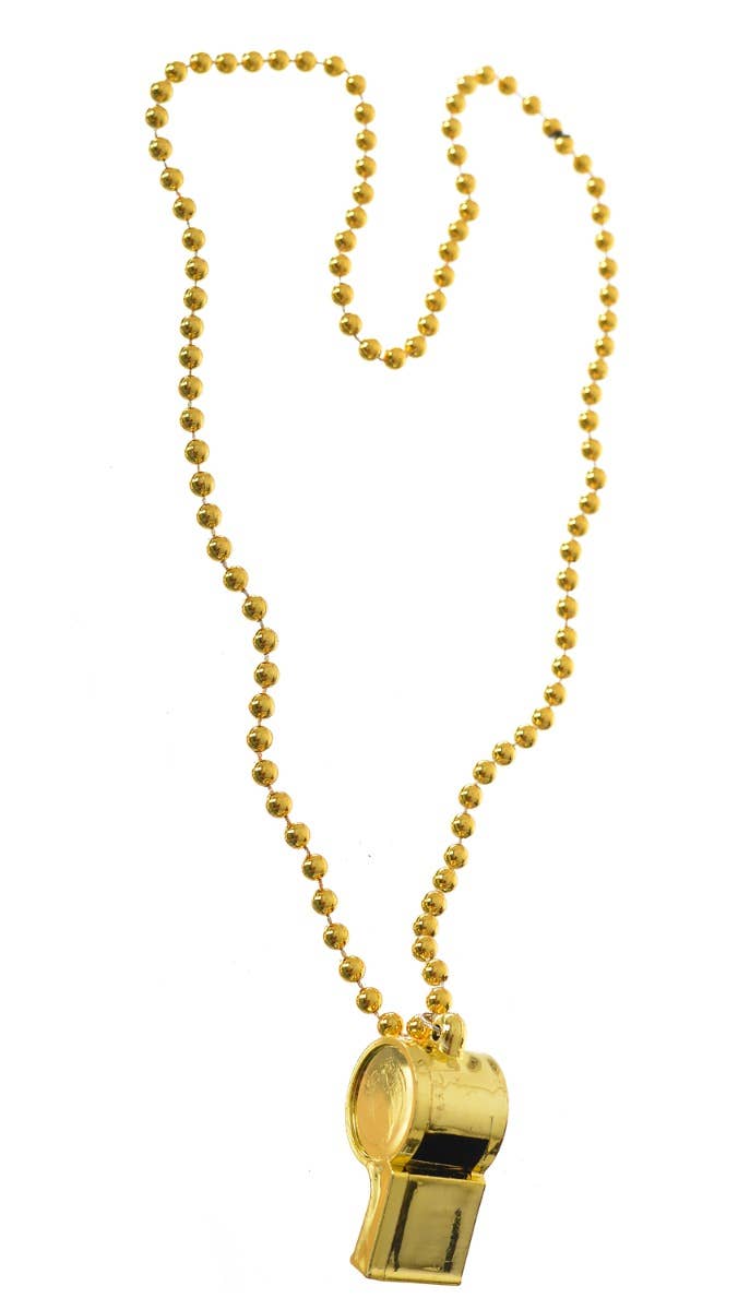 Image of Adults Gold Whistle Necklace Party Costume Accessory